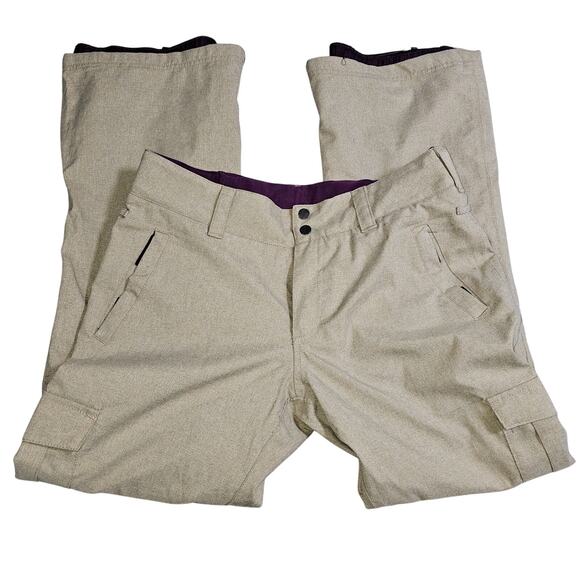 APERTURE, Tan Snowboard Pants, Flair Leg, Adjustable Waist Cargos, Medium - Picture 3 of 11